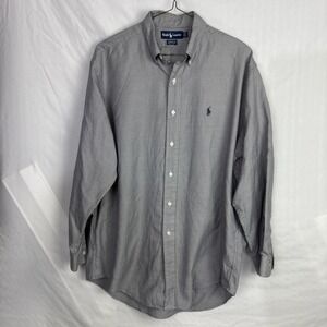 Vintage Polo Ralph Lauren Yarmouth Hounds tooth  Plaid Shirt Men's 16.5 33 Black